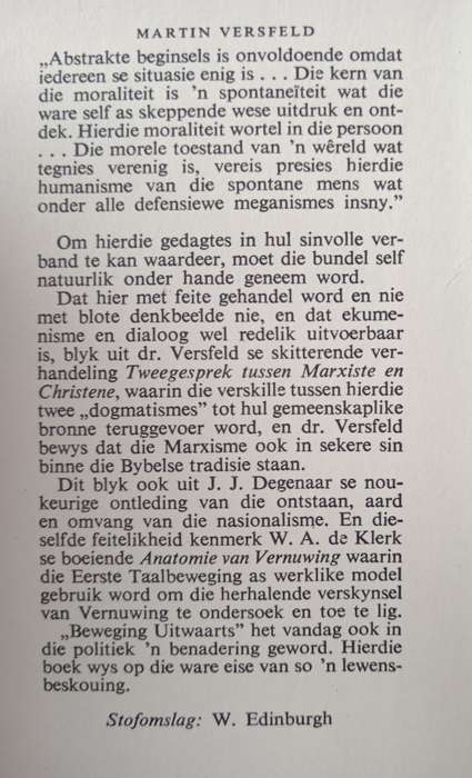 Beweging Uitwaarts by WA de Klerk, Martin Versfeld & JJ Degenaar