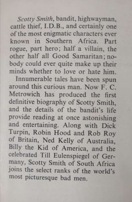 Scotty Smith South Africa's Robin Hood by F C Metrowich