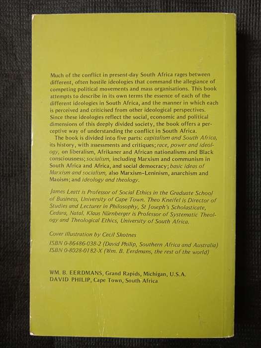 Contending ideologies in South Africa Edited by James Leatt, Theo Kneifel & Klaus Nürnberger