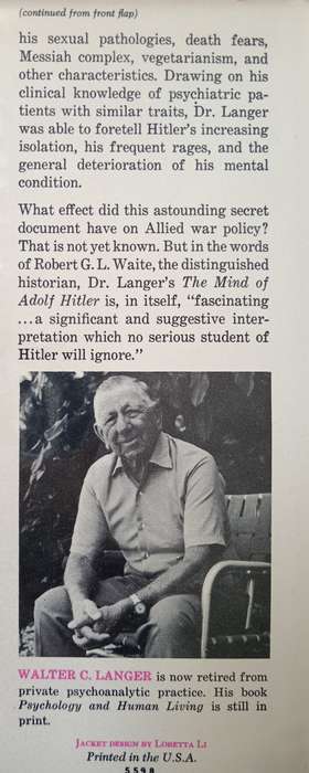 The Mind of Adolf Hitler by Walter C Langer