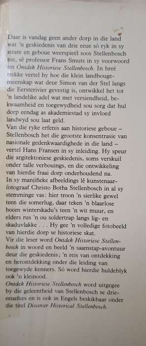 Ontdek Historiese Stellenbosch by Christo S Botha & Hans Fransen