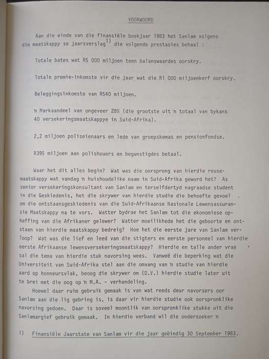Sanlam se Eerste Vyf Jaar 1918-1923 by W P G Koen