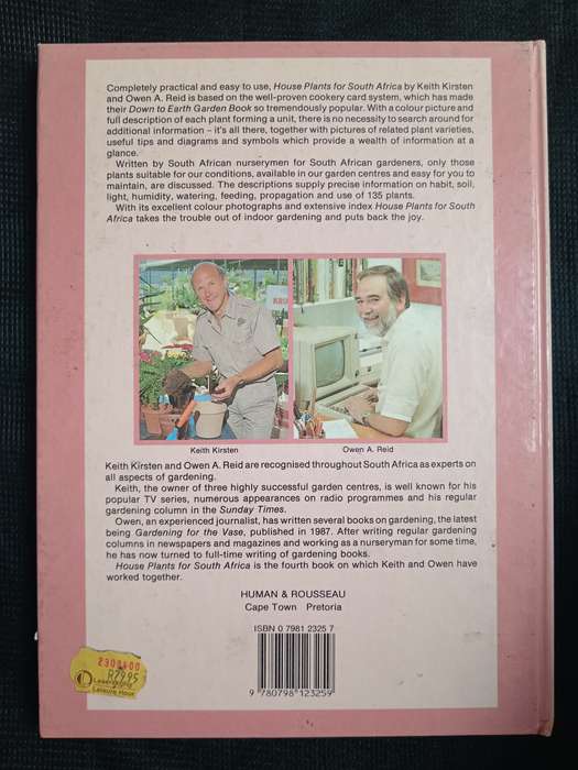House Plants for South Africa by Keith Kirsten & Owen A Reid