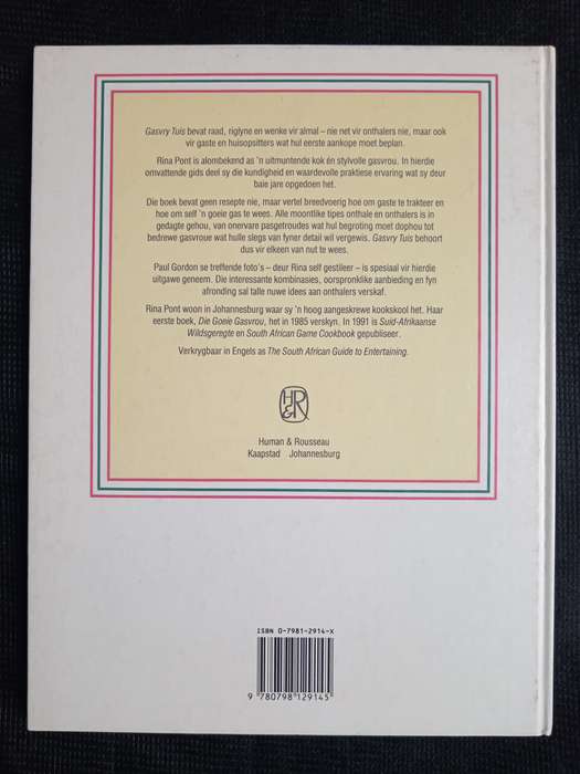 Gasvry Tuis Die Suid-Afrikaanse Onthaalgids by Rina Pont
