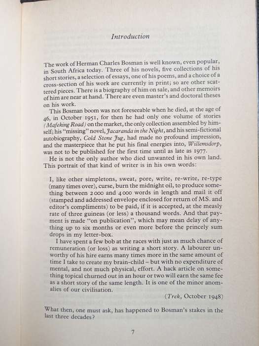Selected Stories by Herman Charles Bosman Chosen by Stephen Gray