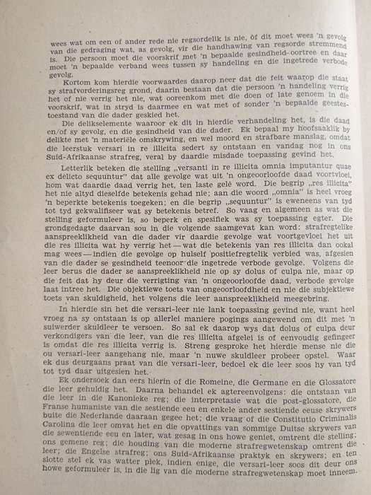 Die Leer van Versari in re Illicita in die Strafreg by H L Swanepoel