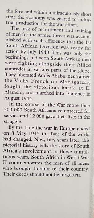 South Africa in World War II A Pictorial History by Editor John Keene