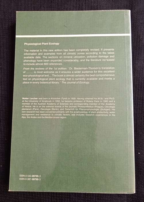 Physiological Plant Ecology by W Larcher