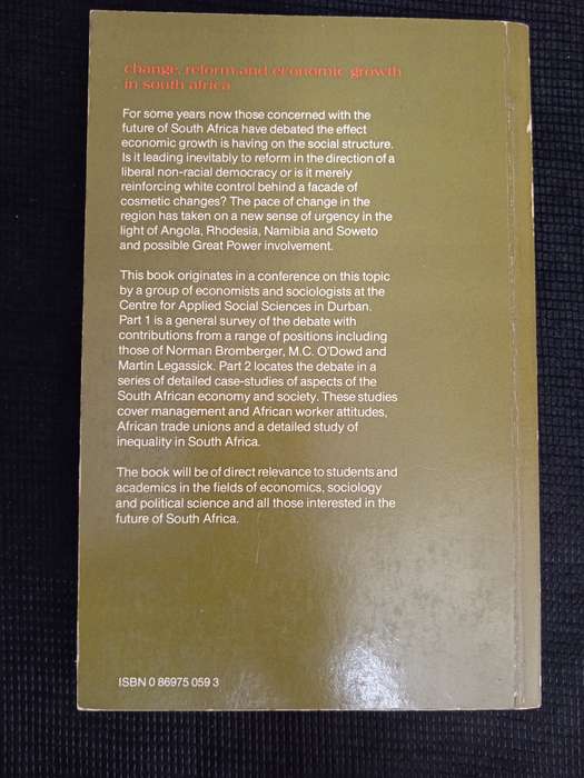 Change, Reform & Economic Growth in South Africa by Editors Lawrence Schlemmer & Eddie Webster
