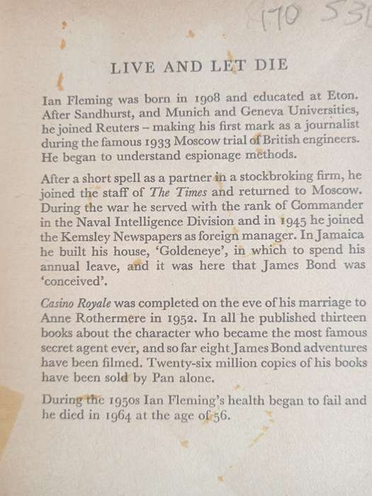 James Bond 007 Live and Let Die by Ian Fleming