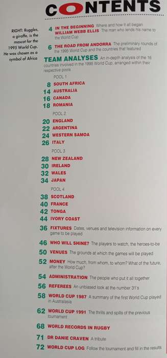 World Cup 1995 The Definitive Guide by Paul Dobson