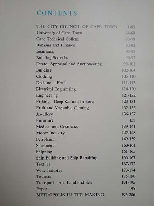 Cape Town's 100 Years of Progress a century of Local Government Edited and Compiled by E W Slinger