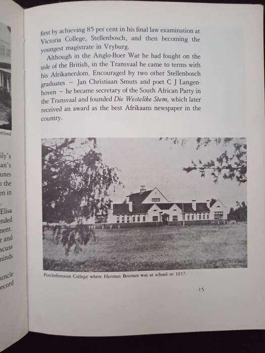 Herman Charles Bosman A Pictorial Bibliography by Valerie Rosenberg