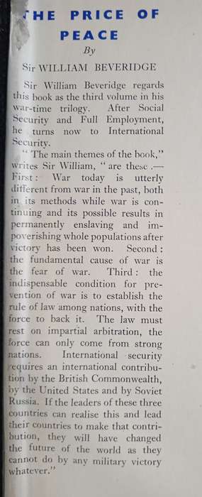 The Price of Peace by Sir William Beveridge