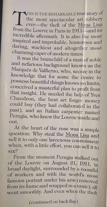 The Day They Stole The Mona Lisa by Seymour V Reit