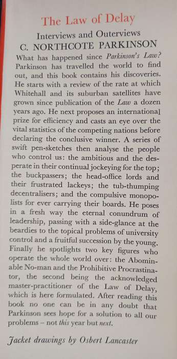The Law of Delay by C Northcote Parkinson