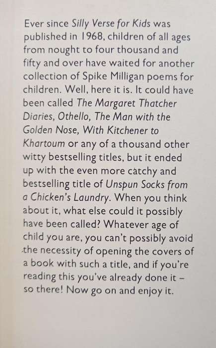 Unspun Socks from a Chicken's Laundry & other Children's Verse by Spike Milligan