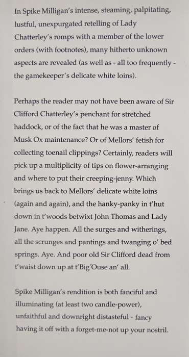 Lady Chatterley's Lover According to Spike Milligan