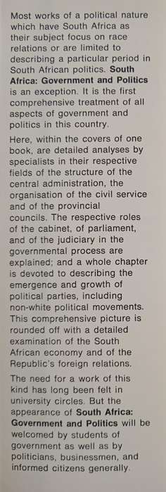 South Africa Government & Politics by Denis Worrall