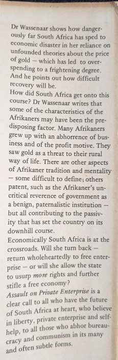 Assault on Private Enterprise The Freeway to Communism by A D Wassenaar
