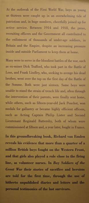 Boy Soldiers of the Great War by Richard van Emden