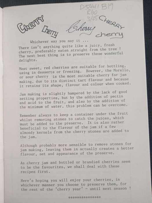 Cherry Recipes