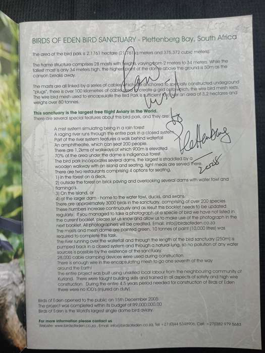 Birds of Eden Identification Guide