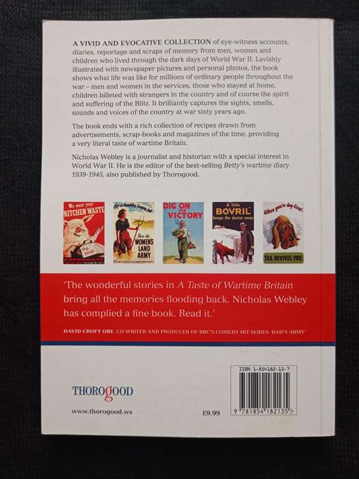 A Taste of Wartime Britain Edited by Nicholas Webley