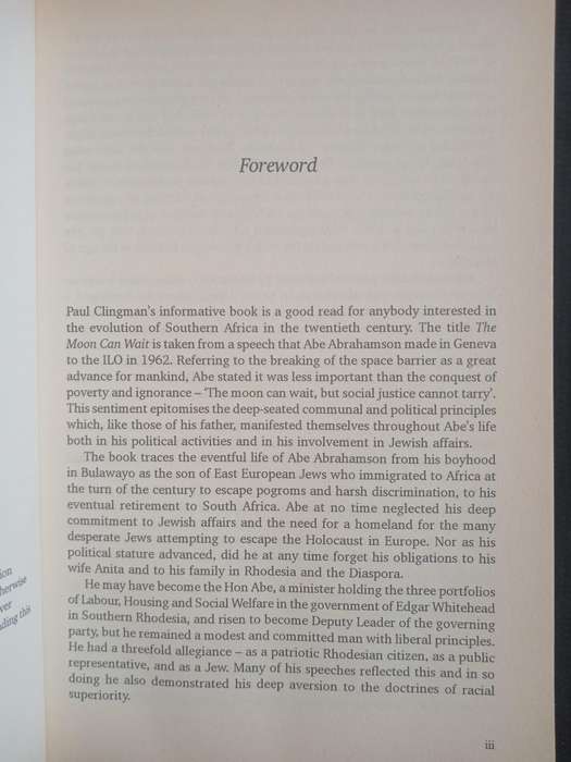 The Moon Can Wait A Biography of The Hon A E Abrahamson by Paul Clingman