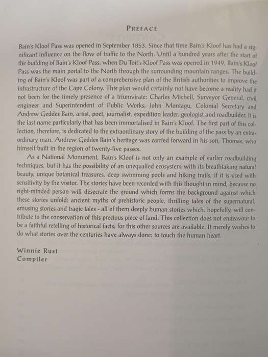Bain's Kloof & other Mountain Tales Compiled by Winnie Rust Translated by Chris Pienaar