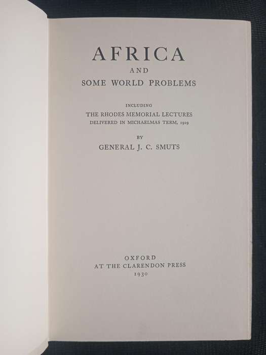 Africa and Some World Problems by General J C Smuts