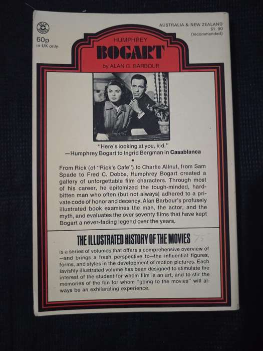 Humphrey Bogart Illustrated History of the Movies by Alan G Barbour
