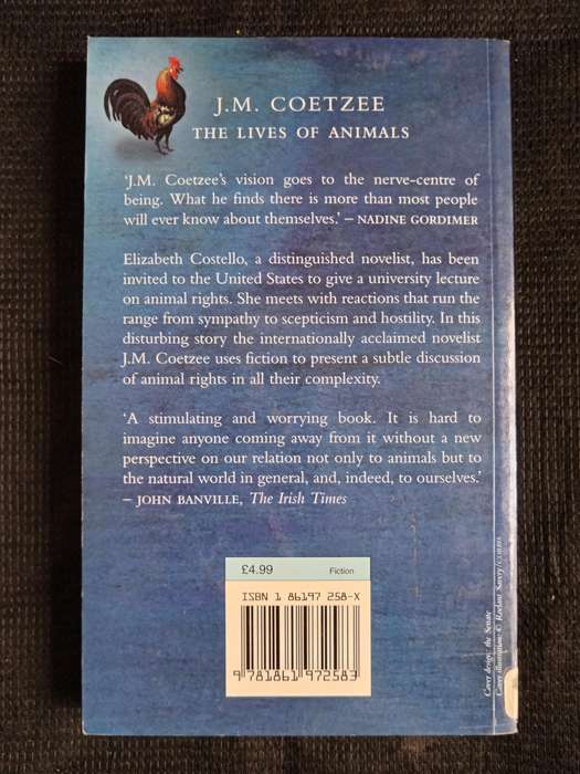 The Lives of Animals by J M Coetzee