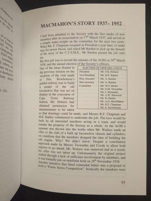 Model Citizens 100 Years Record of the Cape Town Society of Model Engineers by Robert Herbertson