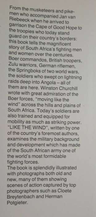 Like The Wind The story of the South African Army by Siegfried Stander