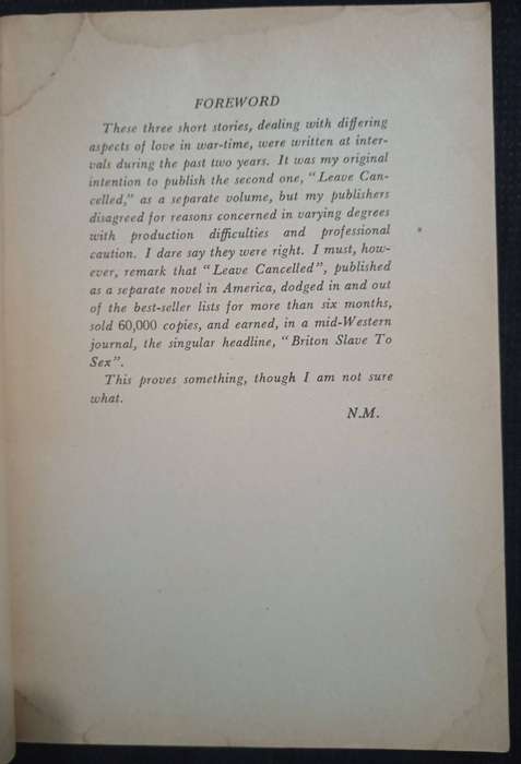 Depends What You Mean by Love by Nicholas Monsarrat