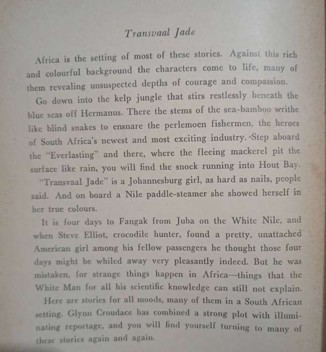 Transvaal Jade & other Stories by Glynn Croudace
