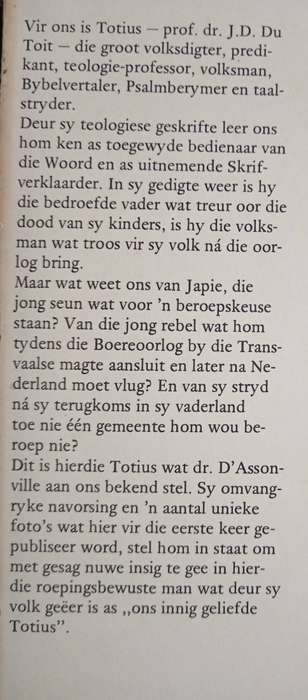 Totius-Profeet van die Mooirivier by V E d'Assonville