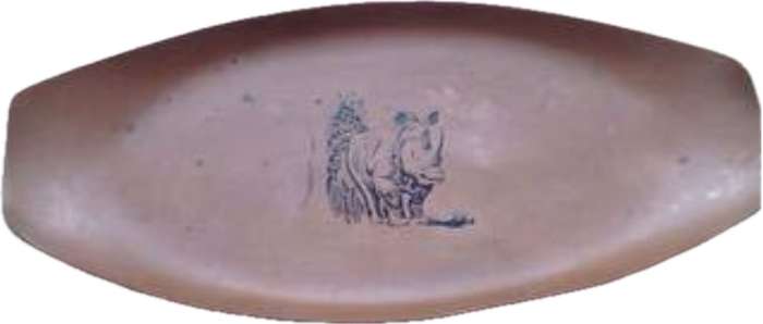 copper vintage rhinoceres rhino  bowl tray