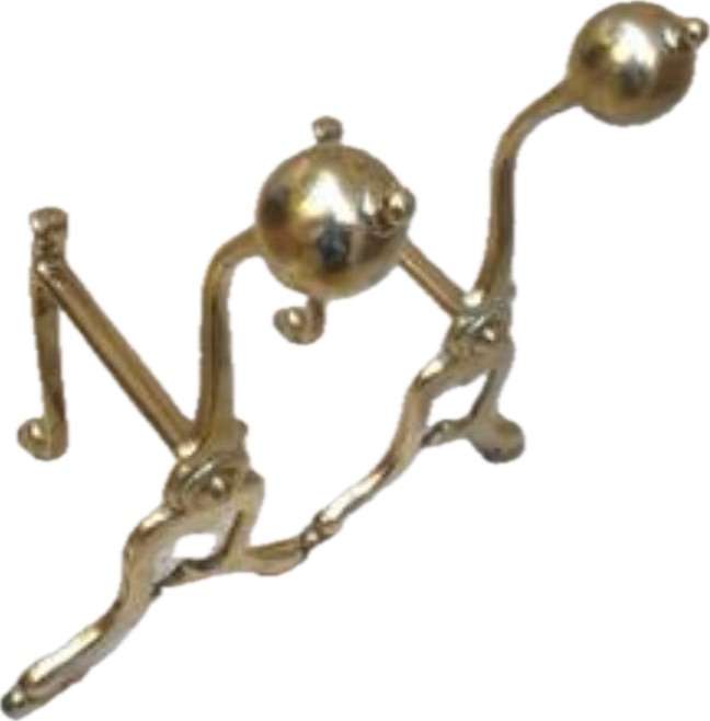 vintage JCandS brass andiron andirons / wood holder fire tools , fire dogs