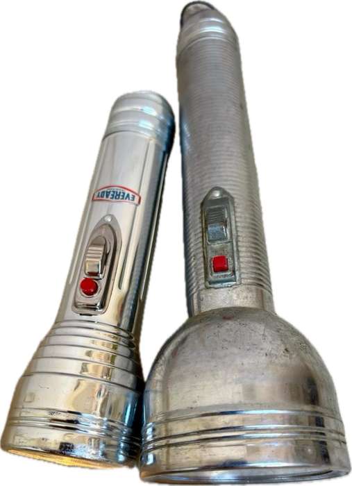 VINTAGE EVEREADY ALUMINIUM TORCH pair