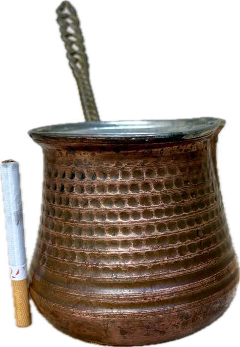 antique hammered copper Arabic Turkish coffee pot kettle ladle pourer briki ibrik 400ml