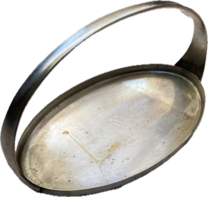 vintage Art Nouveau WMF hors d`oeuvre oval SERVING TRAY Germany silver plated on brass footed handle