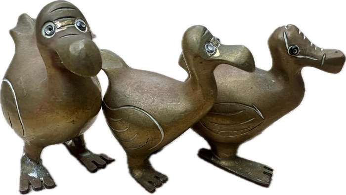 Brass dodo birds lot of 3