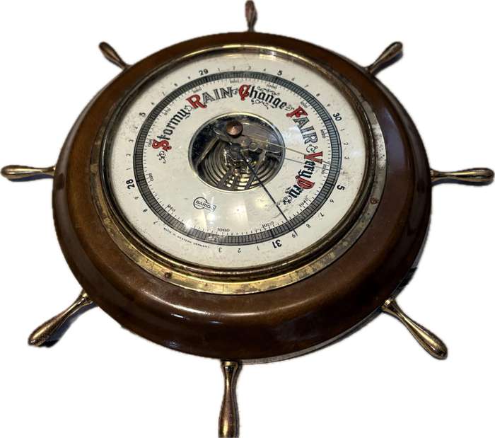 Vintage ships wheel  Barigo barometer west Germany