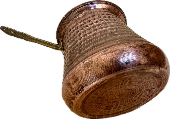 antique hammered copper Arabic Turkish coffee pot kettle ladle pourer briki ibrik 400ml