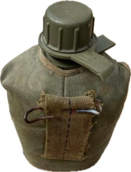 vintage army water bottle in pouch