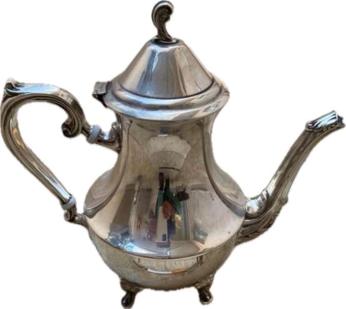 vintage silver plate plated claw foot footed teapot tea pot