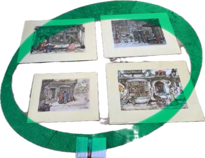 vintage ANTON PIECK PRINT lot of 4 donald art printed in Holland