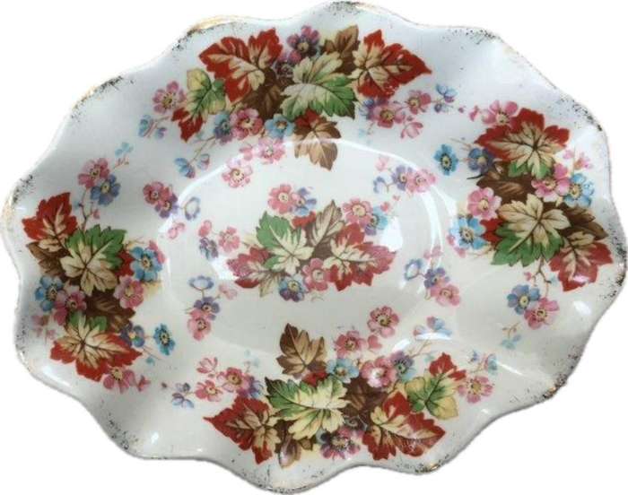 James Kent Floral plate Bowl Wavey Vintage Bowl , trinket dish